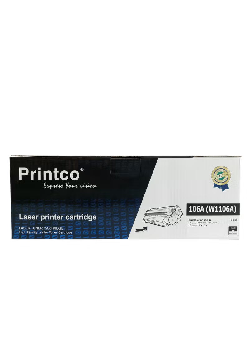 Printco Toner Cartridge 106A W1106A Black Compatible