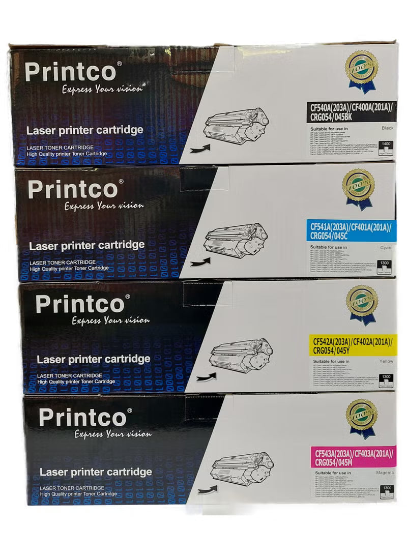 Printco Toner 203A Full Set For Color Laserjet