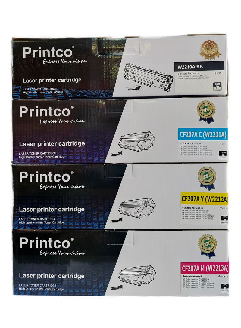 Printco Compatible With HP 207A Toner Cartridge Full Set