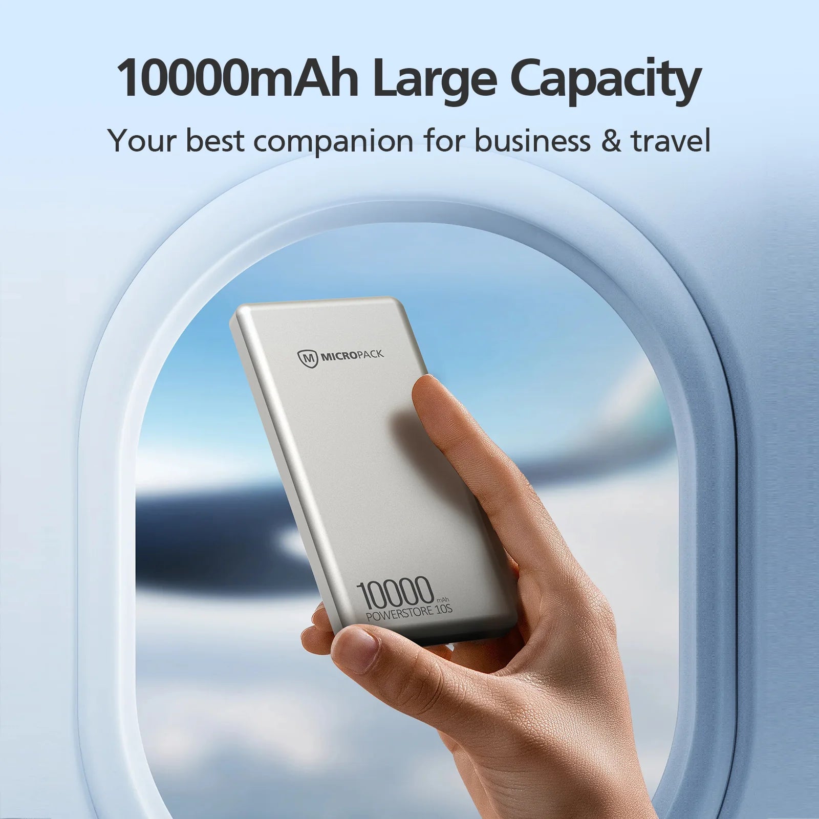 Micropack PB-10S-BK 2 in 1 Slim Magnetic Wireless Powerbank