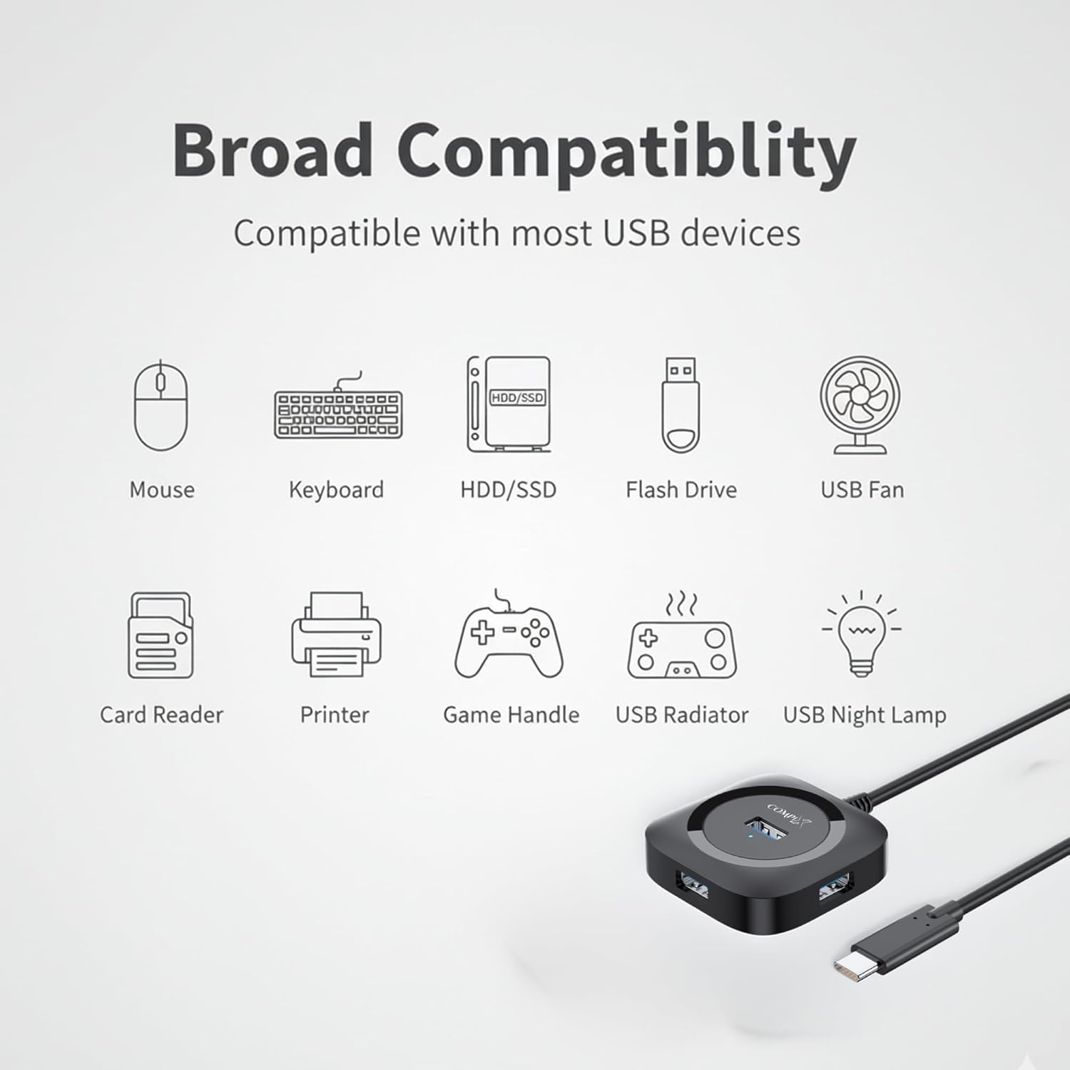 COMPIX 4 PORTS TYPEC - USB 3.0 HUB 1M XC341