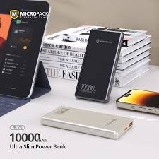 Micropack PB-10S-BK 2 in 1 Slim Magnetic Wireless Powerbank